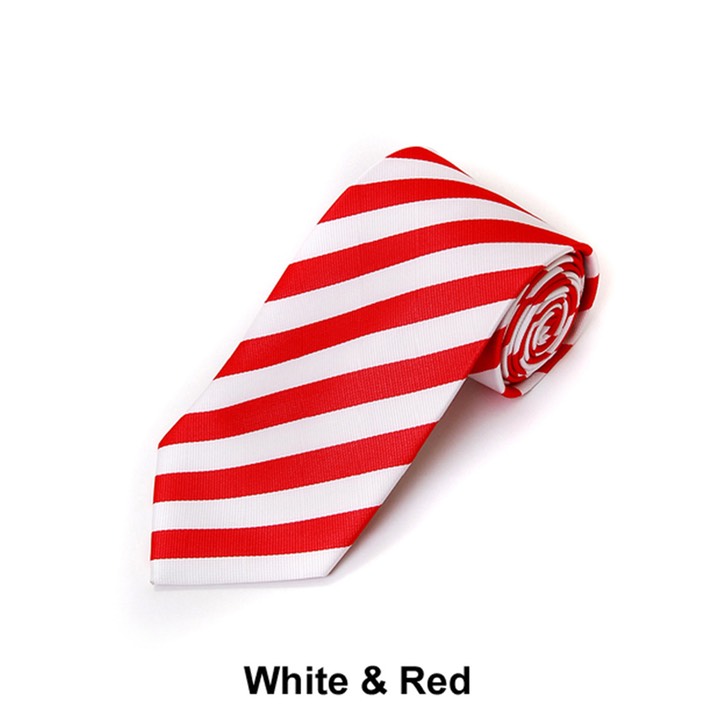 SY-PWC-242910-MPWT-MicroFiberPolyWovenTie-White&Red-Retail$9.65
