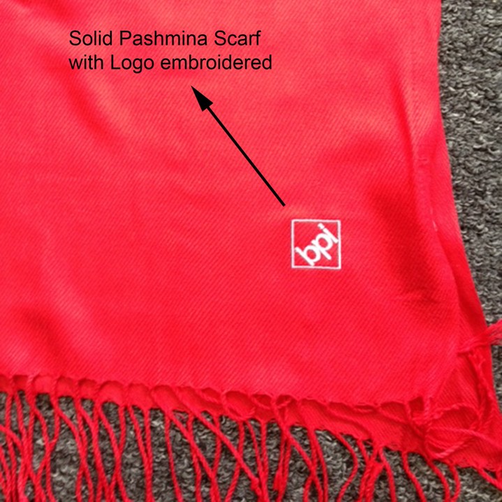 LogoEmbroideredonSolidPashminaScarf