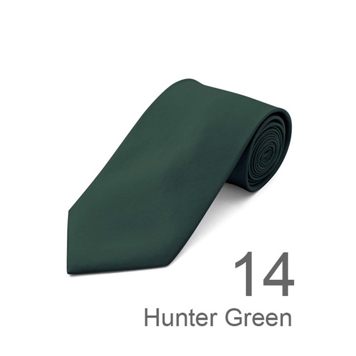 SY-ACSY-14-SPT-Hunter Green-SolidPolyesterTie-57X3.25-Retail$7.48