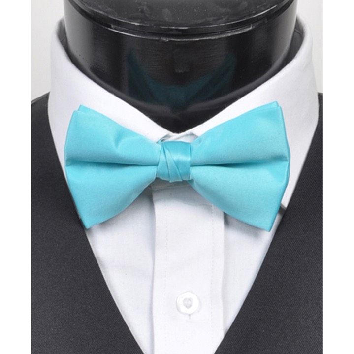 SY-BT-13024-Turquoise-Men'sBowTies2.5'PolySatinBanded-Retail$5.82