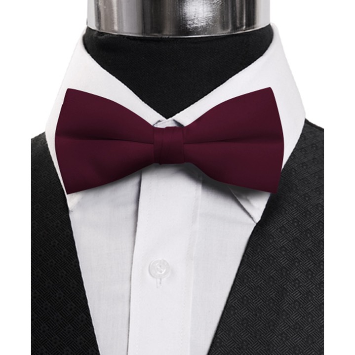 SY-BT-13026-Burgundy-Men'sBowTies2.5'PolySatinBanded-Retail$5.82