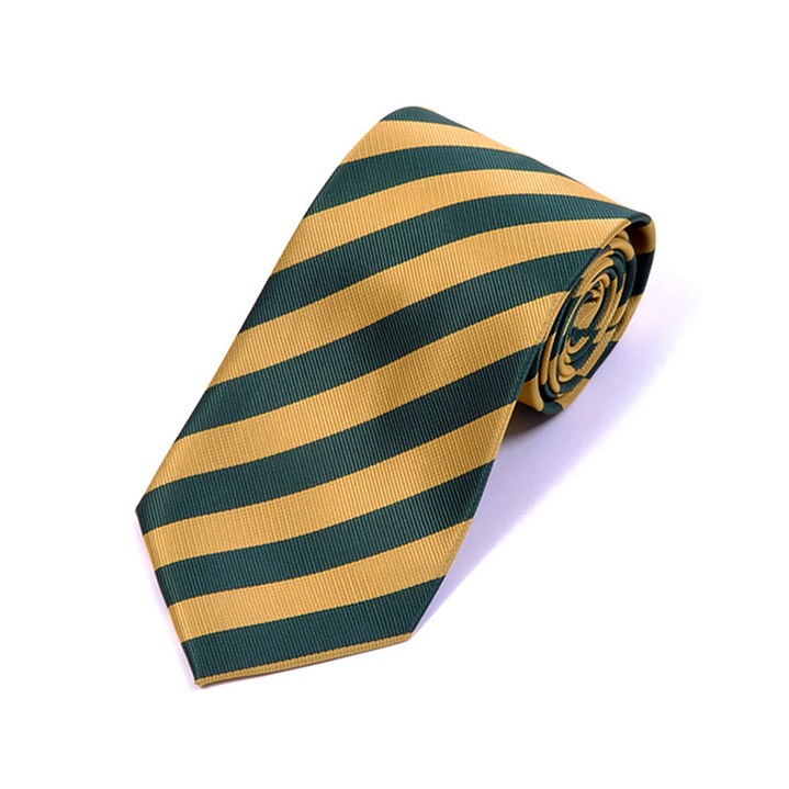 SY-PWC-240-08-Green&Gold-MicrofiberPolyWovenCollegeTie-Retail$9.65