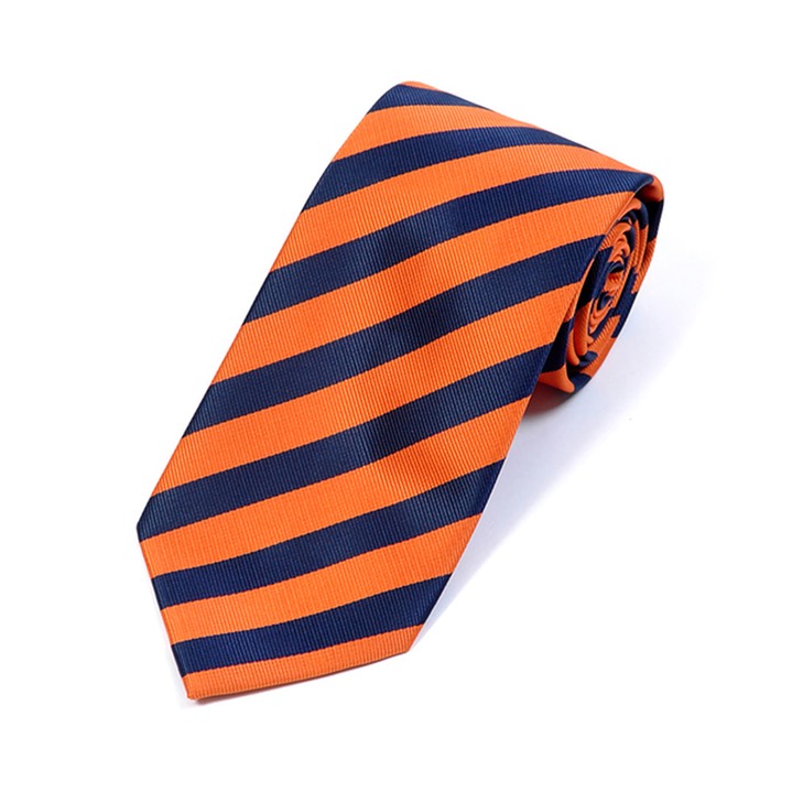 SY-PWC-240-14-Orange&Navy-MicrofiberPolyWovenCollegeTie-Retail$9.65