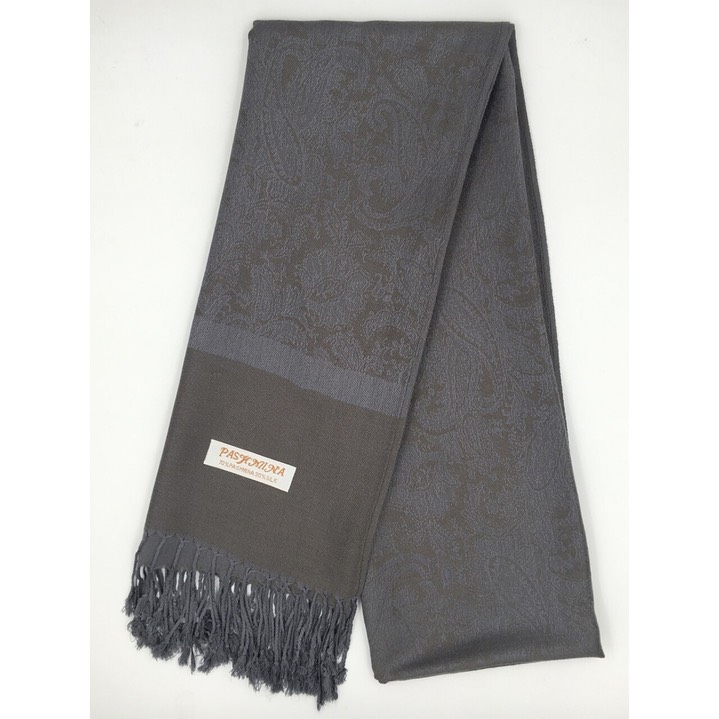 HF-TTPP-50-16-Olive-Grey-Grey-TwoTonePaisleyPashmina-68X27-Retail$9.65