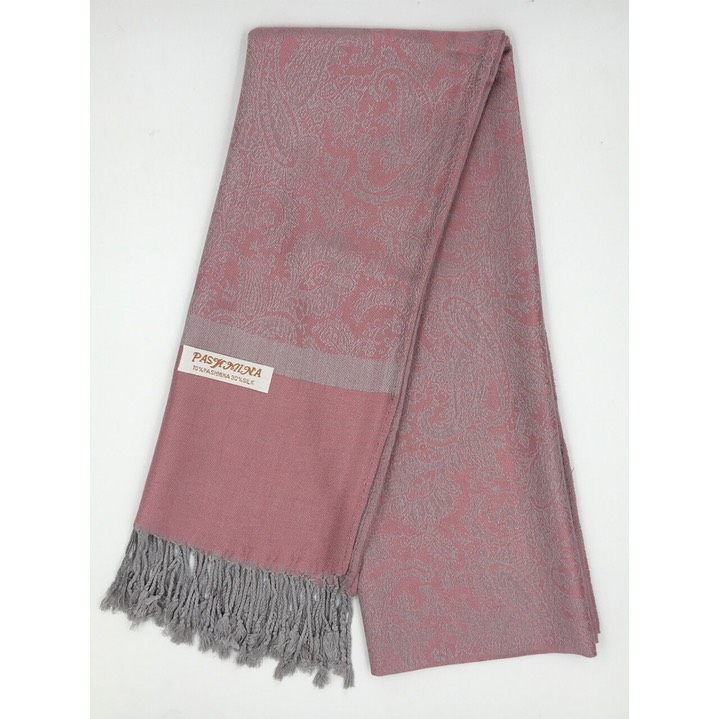 HF-TTPP-50-19-Peach-Grey-TwoTonePaisleyPashmina-68X27-Retail$9.65