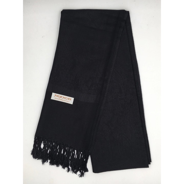 HF-TTPP-50-4-Black-Black-TwoTonePaisleyPashmina-68X27-Retail$9.65