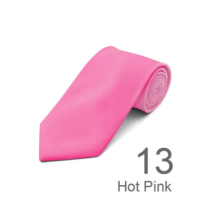 SY-ACSY-13-SPT-Hot Pink-SolidPolyesterTie-57X3.25-Retail$7.48