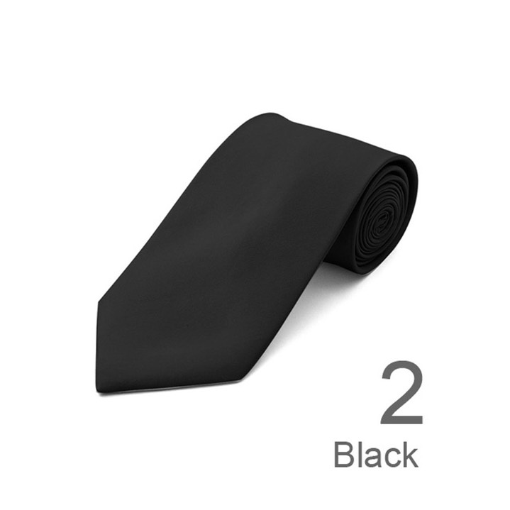 SY-ACSY-2-SPT-Black-SolidPolyesterTie-57X3.25-Retail$7.48