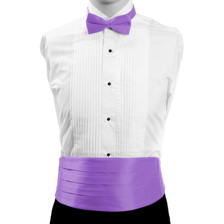 SY-CBT-130107-Lavender-Men'sPolySatinBowTieandCummerbundSet-Retail$16.65