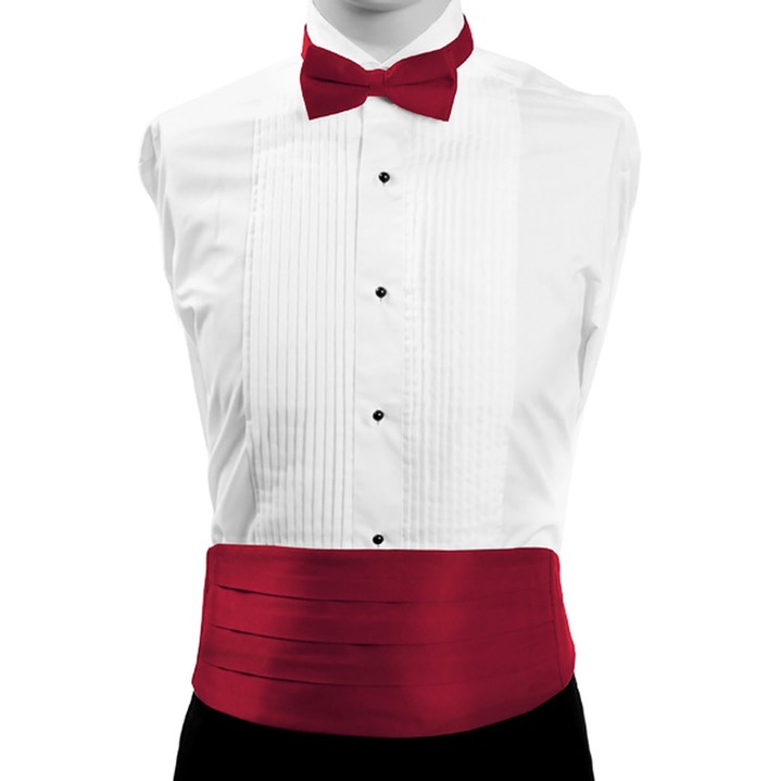 SY-CBT-130117-Burgundy-Men'sPolySatinBowTieandCummerbundSet-Retail$16.65