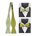 SY-FRBS-104-1-Lime-36.5x2.5-100%SilkPlaidReversableFreestyleBowTies-Retail$16.32