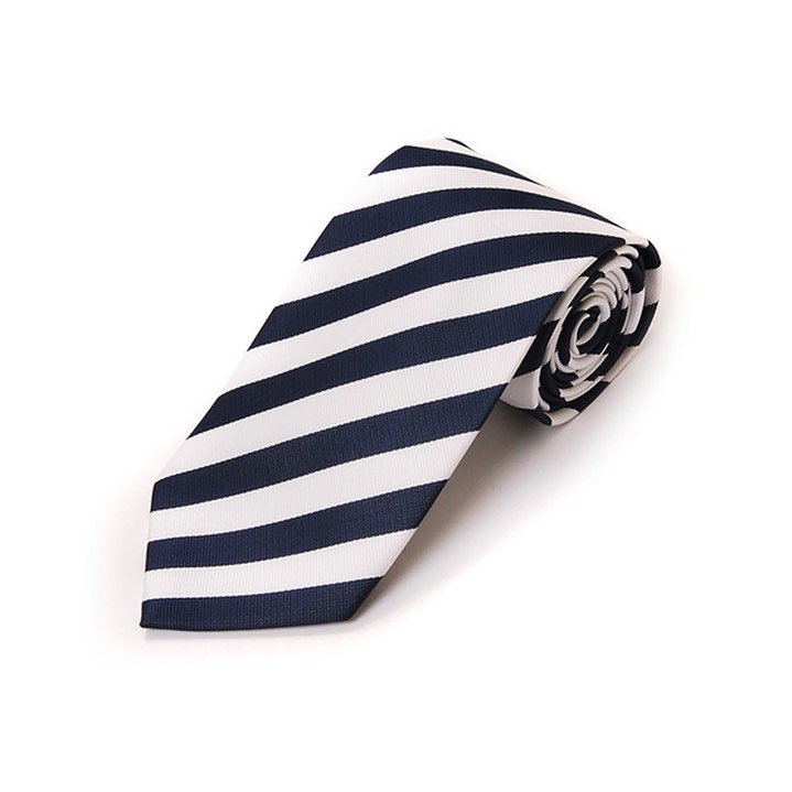 SY-PWC-240-11-Navy&White-MicrofiberPolyWovenCollegeTie-Retail$9.65